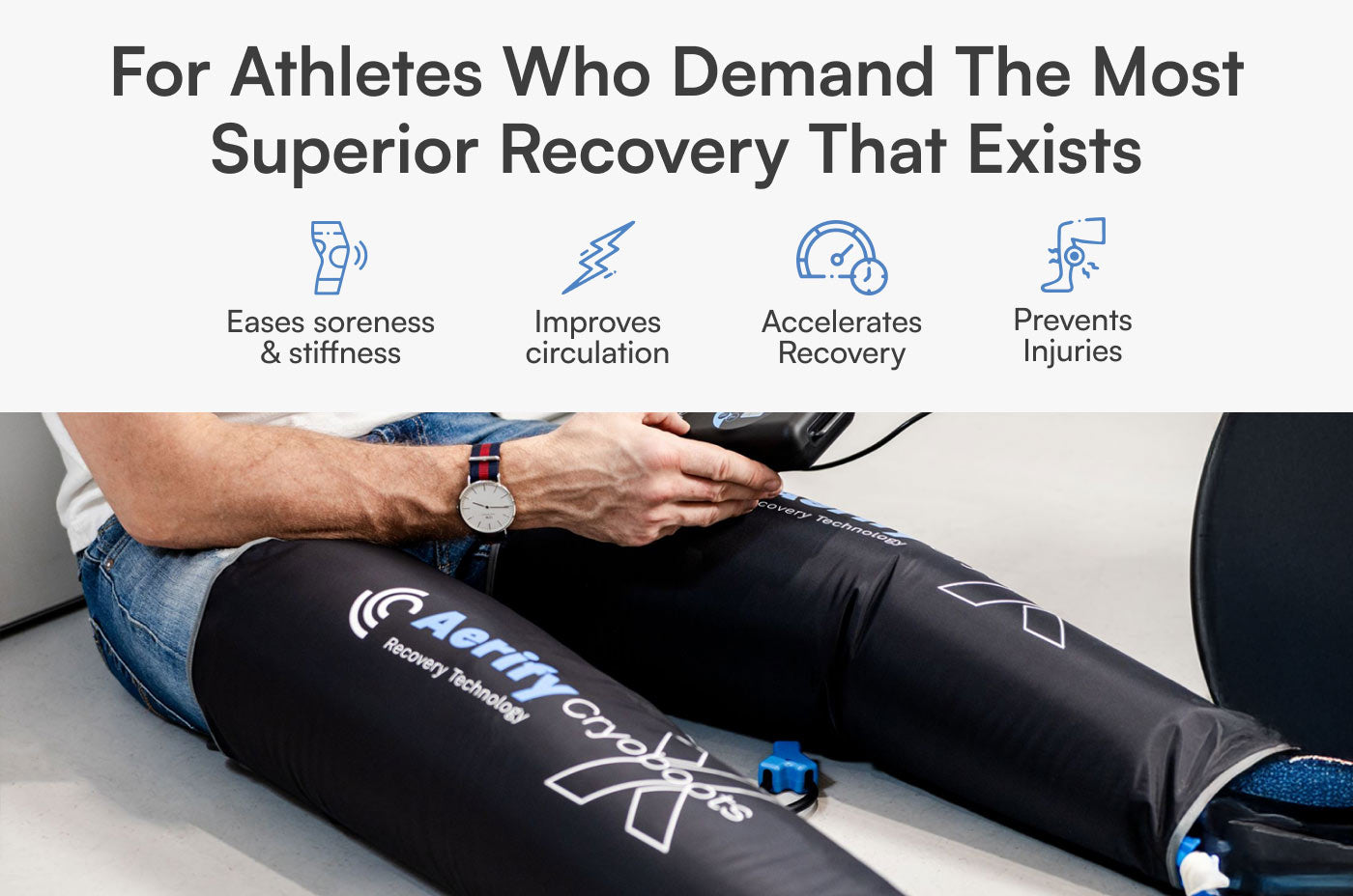 Aerify Cryoboots X advanced cryotherapy compression boots with insulated bag and attachments