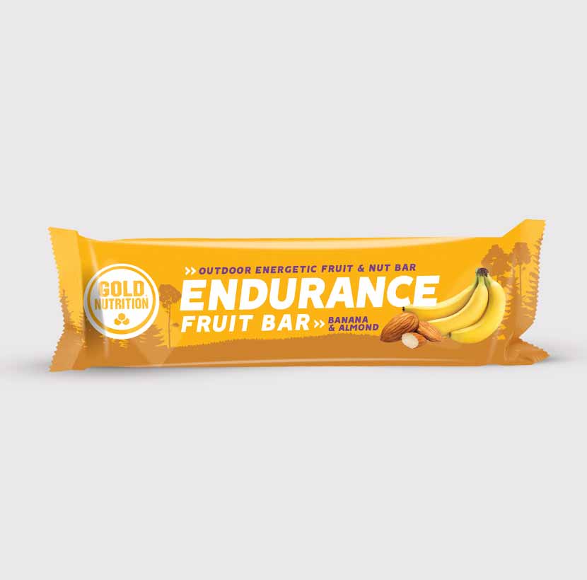 GoldNutrition Endurance Fruit Bar fruit bar packet with flavour details