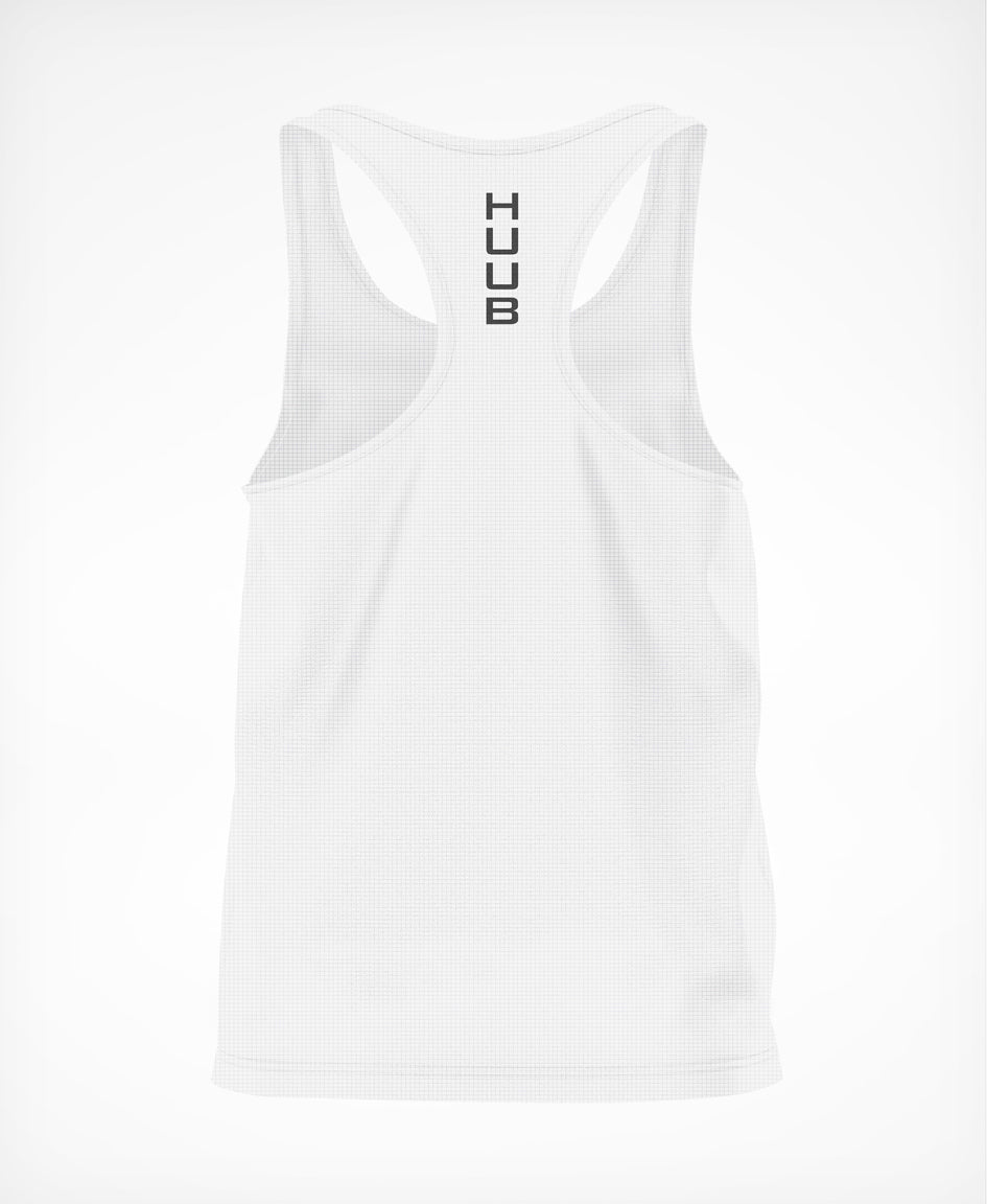 HUUB Pro Technical Race Vest Men’s – lightweight, breathable, black, white, or black olive color, elite fit running top.