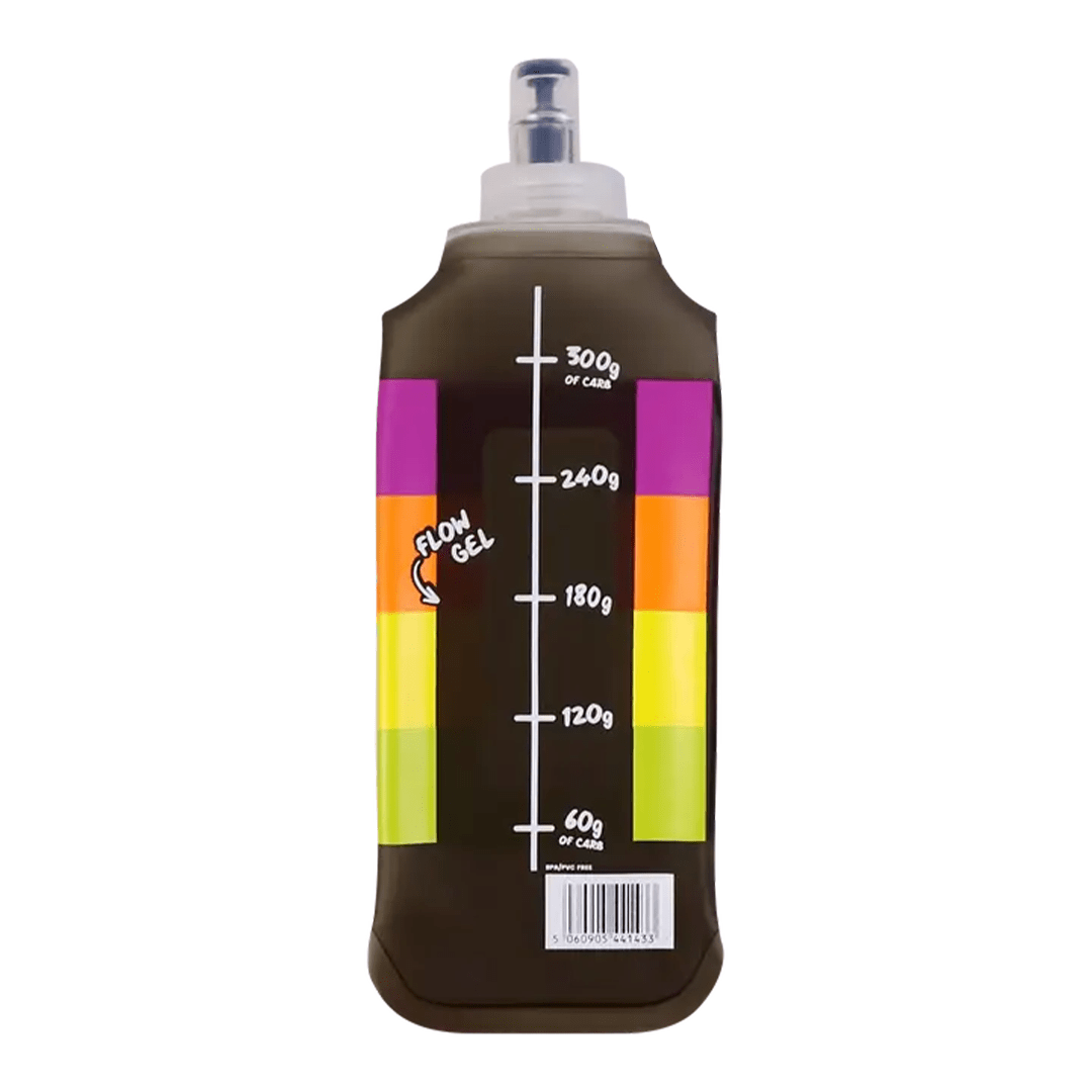 Precision Fuel & Hydration Flow Flask and Bottles set with sleek, durable design for hydration during sports and outdoor activities.