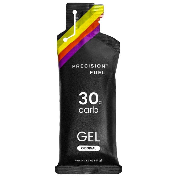 Single-serve Precision Fuel & Hydration PF 30 Gel in a pouch, designed for quick energy during endurance activities.