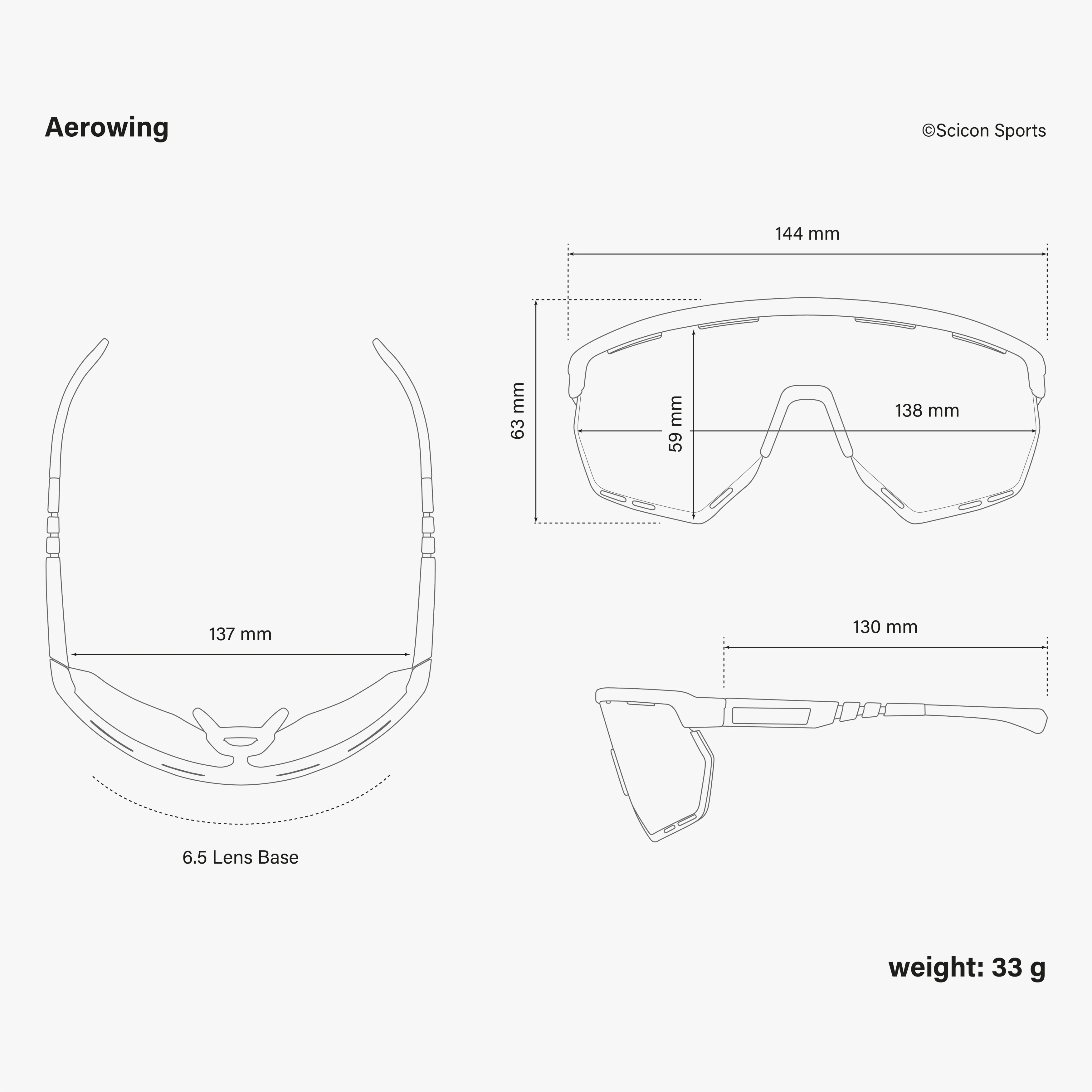 Scicon Aerowing high-performance sport sunglasses with sleek black frame and tinted lenses for active outdoor wear.