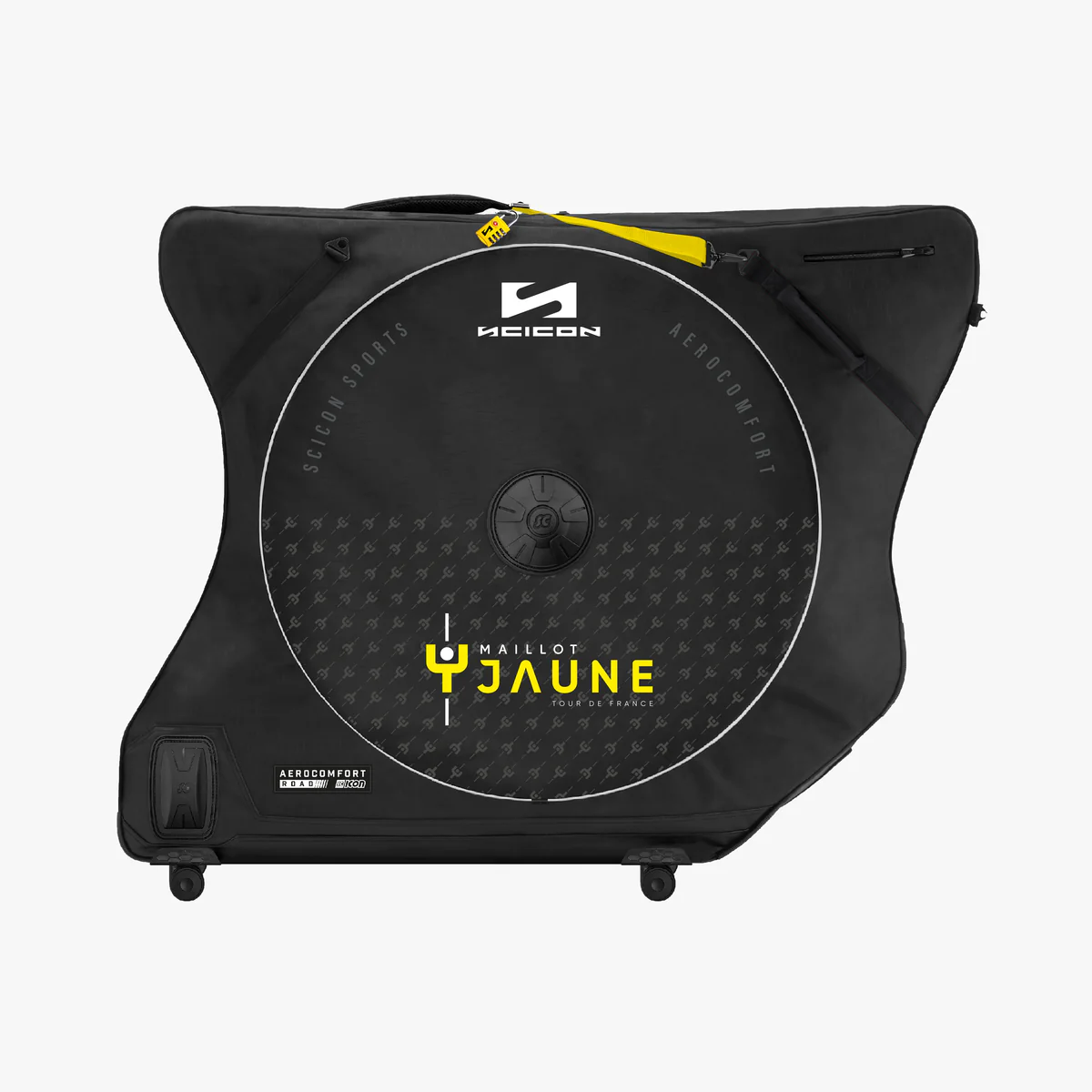 Scicon Aerocomfort 3.0 Road Bicycle Travel Bag with padded interior and sturdy wheels for secure bike transportation.