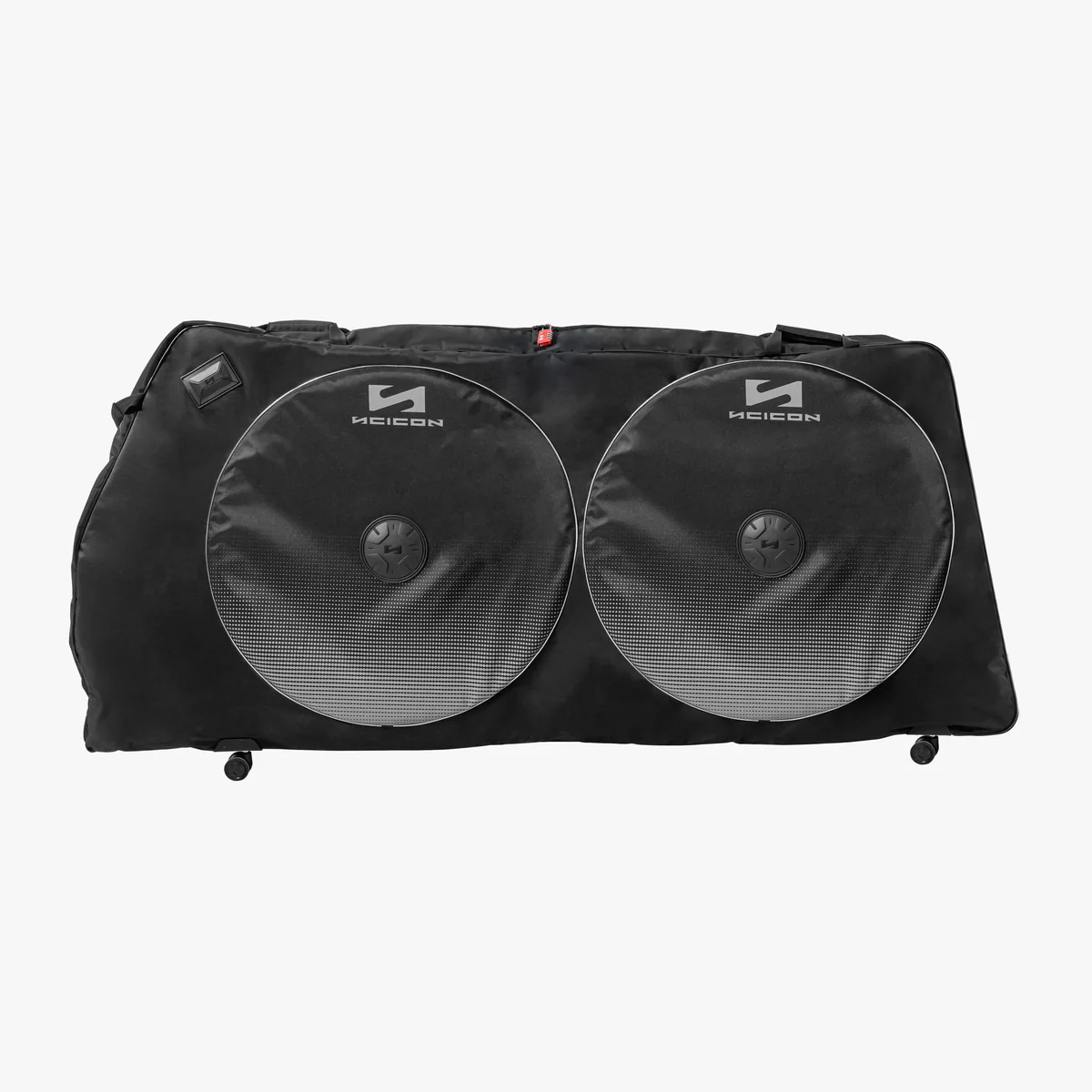 Scicon AeroComfort tandem bike travel case with padded exterior and sturdy handle for safe transport of bikes.